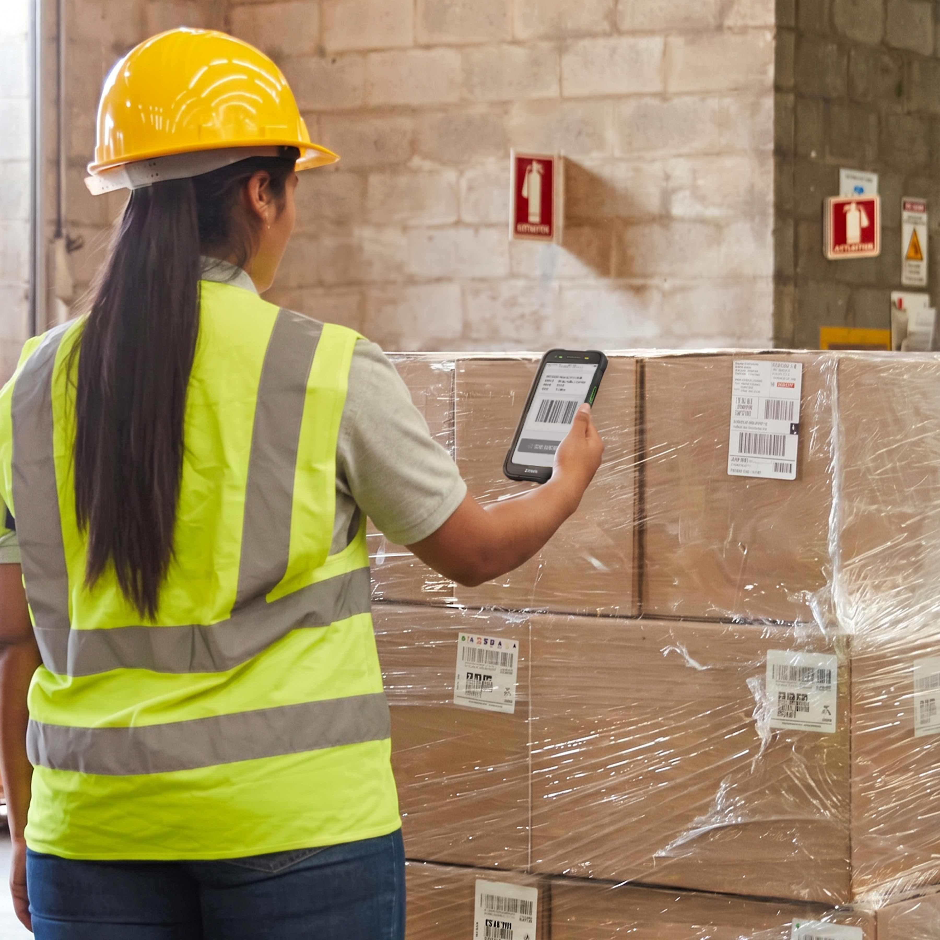 Terminal Zebra TC701 en almacén para cross-docking de pallets